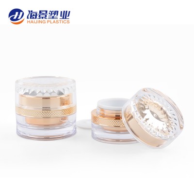 Customized color empty luxury crystal shaped plastic cosmetic containers for creams