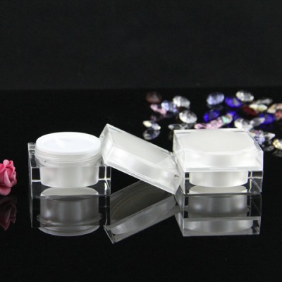 fancy airtight Empty square clear 15g 30g 50g face acrylic cream jar mason lotion empty container